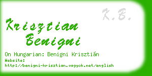 krisztian benigni business card
